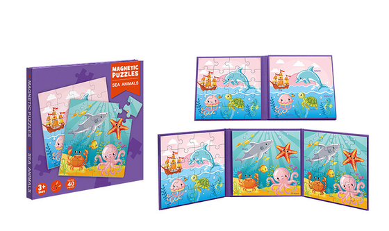 3 साल के बच्चों के लिए चुंबकीय पूर्वस्कूली शैक्षिक खिलौने समुद्री पशु आरा पहेलियाँ +