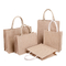 किराने की खरीदारी पैकिंग के लिए पुन: प्रयोज्य मुद्रित जूट बैग ढोना बर्लेप बैग:
