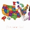 44 टुकड़े चुंबकीय यूएसए मानचित्र पहेली मज़ा भूगोल बच्चों के लिए उम्र 4+